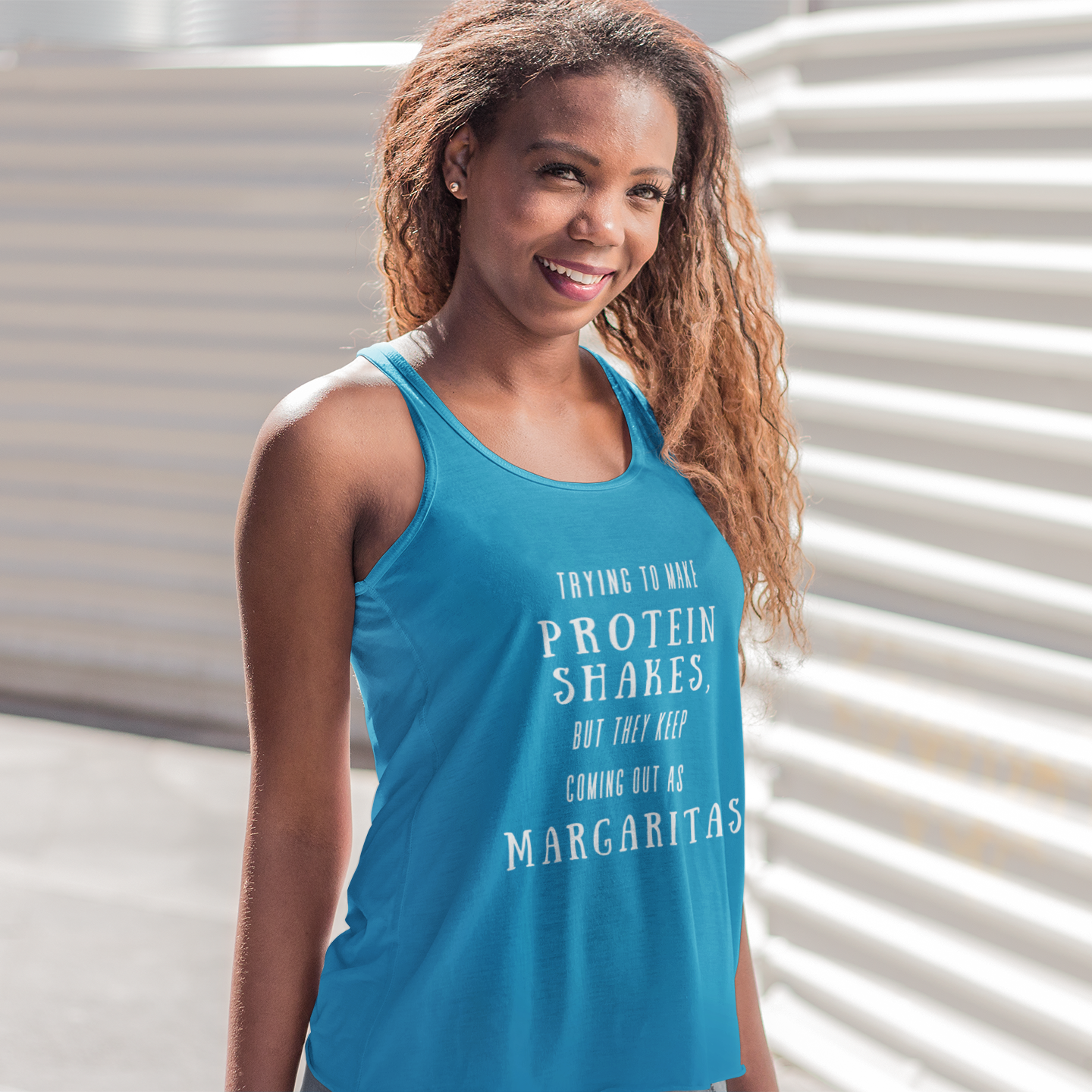 Trying to Make Protein Shakes Women's Racerback Tank